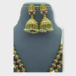 Temple Lakshmi Gold Pearl Long Necklace - Image 3