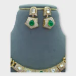 Emerald Green Gold Curb Necklace Set - Image 3
