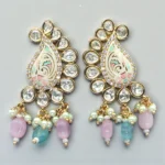 Meenakari Kundan Pastel Bead Wedding Set - Image 3