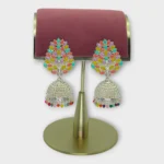 Oversized Multi-Color Peacock Oxidised Jhumkas