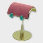 Green Marble Enamel Teardrop Stud Earrings - Image 2