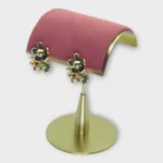 Floral Enamel Gold Cluster Stud Earrings - Image 3