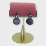 Black Marble Enamel Tiered Drop Earrings