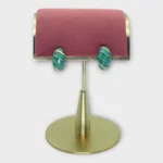 Green Marble Ribbed Enamel Stud Earrings
