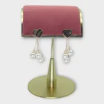 Heart Stud Pearl Tassel Drop Earrings