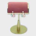 Gold Enamel Pastel Cluster Stud Earrings