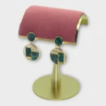 Emerald Enamel Stone Geometric Drops - Image 2