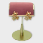Floral Enamel Gold Cluster Stud Earrings