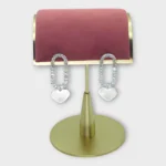Crystal Silver Heart Drop Earrings
