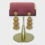 Gold Filigree Jhumka Chandelier Earrings