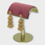 Gold Filigree Jhumka Chandelier Earrings - Image 2