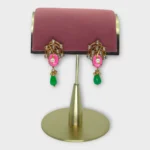 Pink Stone with Green Teardrops