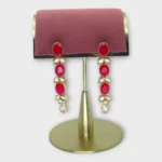 Red Stone and Kundan Cascade Drops
