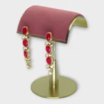 Red Stone and Kundan Cascade Drops - Image 2
