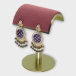Kundan Chandbali Green Blue Festive Earrings - Image 3