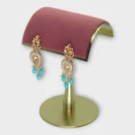 Meenakari Kundan Turquoise Drops - Image 2