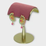 Meenakari Peacock Drop Earrings - Image 2