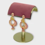 Pink Meenakari Gold Jhumka Drop Earrings - Image 2