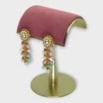Meenakari Pearl Stone Drop Earrings - Image 2