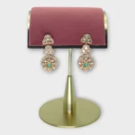 Kundan Gold Green Stone Earrings