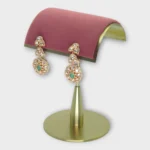 Kundan Gold Green Stone Earrings - Image 2