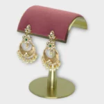 Meenakari Kundan Gold Chandbali Earrings - Image 2