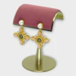 Meenakari Gold Pearl Stud Earrings - Image 4