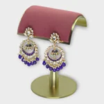 Kundan Enamel Gold Chandbali Wedding Earrings - Image 3