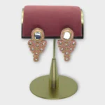 Kundan Pink Enamel Gold Bridal Earrings