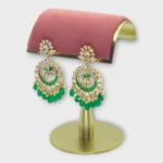 Kundan Enamel Gold Chandbali Wedding Earrings - Image 4
