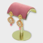 Kundan Meenakari Red Chandbali Festive Earrings - Image 2