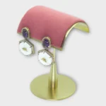 Sabyasachi Amethyst Mother Pearl Elephant Earrings - Image 2