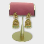 Gold Temple Goddess Jhumka Festive Earrings