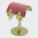 Kundan Meenakari Pearl Drop Earrings - Image 4
