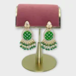 Kundan Chandbali Green Blue Festive Earrings