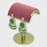 Kundan Chandbali Green Blue Festive Earrings - Image 4
