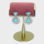 Kundan Turquoise Stone Halo Festive Earrings