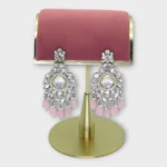 Kundan Rose Quartz Statement Festive Earrings