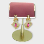 Floral Drop Earrings with Meenakari Work