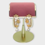 Peacock Drop Earrings with Meenakari Motif