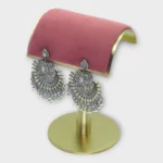 Oxidised Silver Chandelier Pearl Bridal Earrings - Image 2