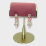 Statement Earrings with Pink Enamel Detailing
