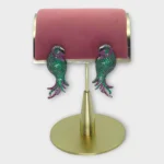 Statement Earrings with Emerald Parrot Design