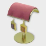 Brass Geometric Blue Enamel Drop - Image 2