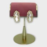 Mother-of-Pearl Bird Stud Earrings with Seed Pearl Cluster