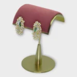 Mother-of-Pearl Bird Stud Earrings with Seed Pearl Cluster - Image 2