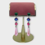 Multicolor Stone Silver Tiered Earrings - Image 4