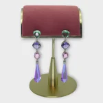 Multicolor Stone Silver Tiered Earrings - Image 2