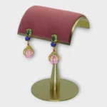 Multicolor Stone Gold Drop Earrings - Image 2