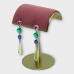 Multicolor Stone Silver Tiered Earrings - Image 6